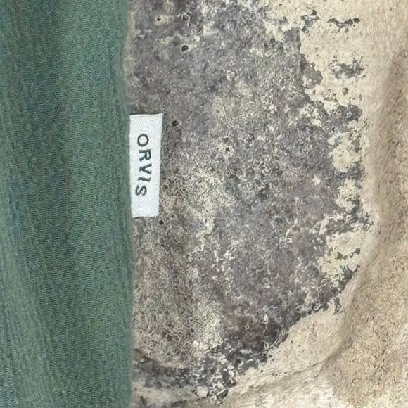 Orvis Short‎ Sleeveless Blouse Women's XL Rayon Crepe V-Neck Button Front Green - Picture 5 of 12